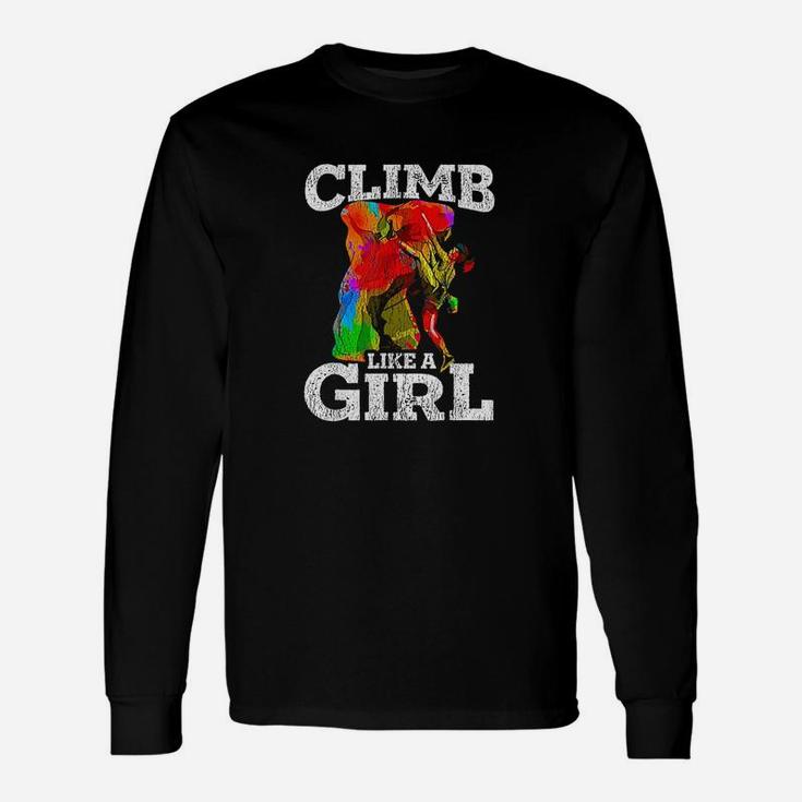 Rock Climbing Bouldering Hiking Wall Climber Long Sleeve T-Shirt