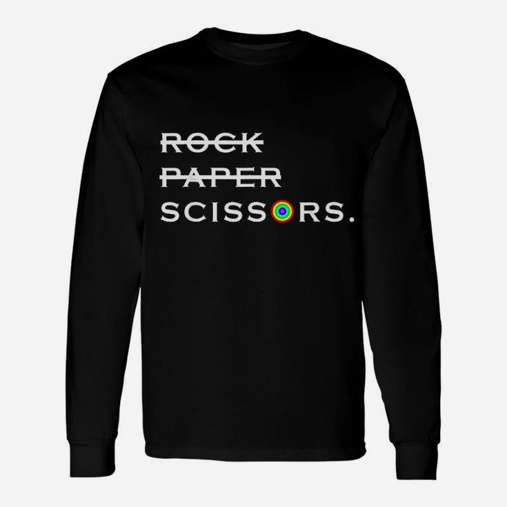 Rock Paper Scissors Lesbian Lgbt International Lesbian Day Long Sleeve T-Shirt