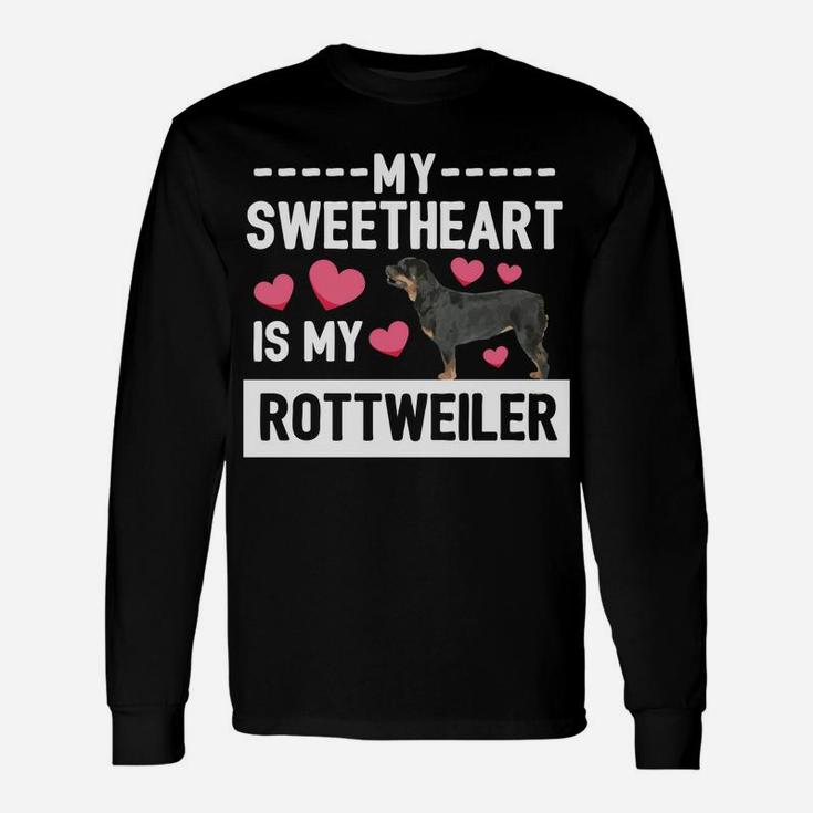 Rottweiler Valentines Boys Sweetheart Dog Lovers Long Sleeve T-Shirt