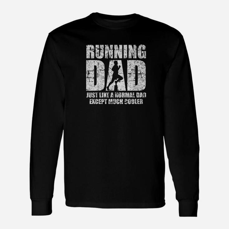 Running Dad Marathon Race Sport Daddy Distressed Shirt Long Sleeve T-Shirt