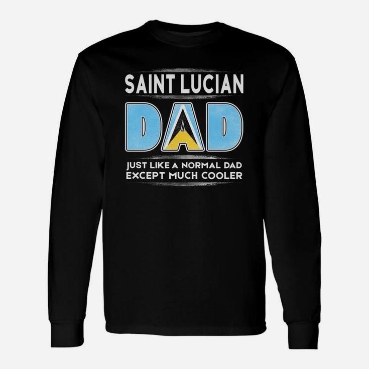 Saint Lucia Dad Is Cooler Promoted To Daddy Long Sleeve T-Shirt