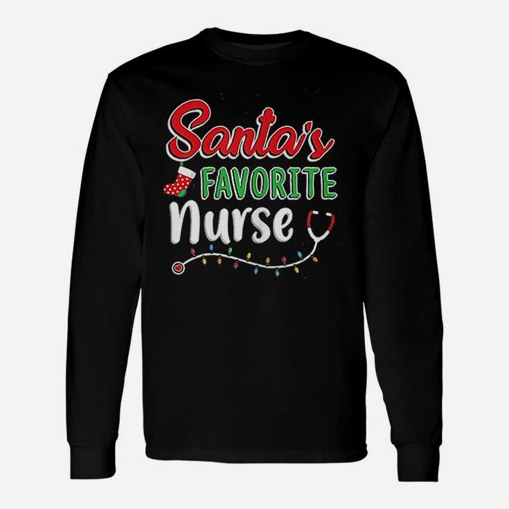 Santas Favorite Nurse, funny nursing gifts Long Sleeve T-Shirt