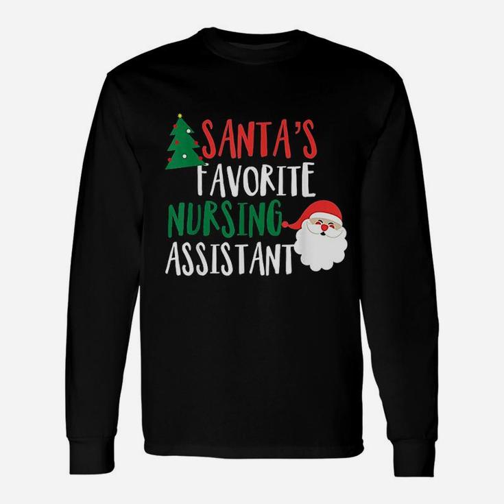 Santas Favorite Nursing Assistant Christmas Long Sleeve T-Shirt