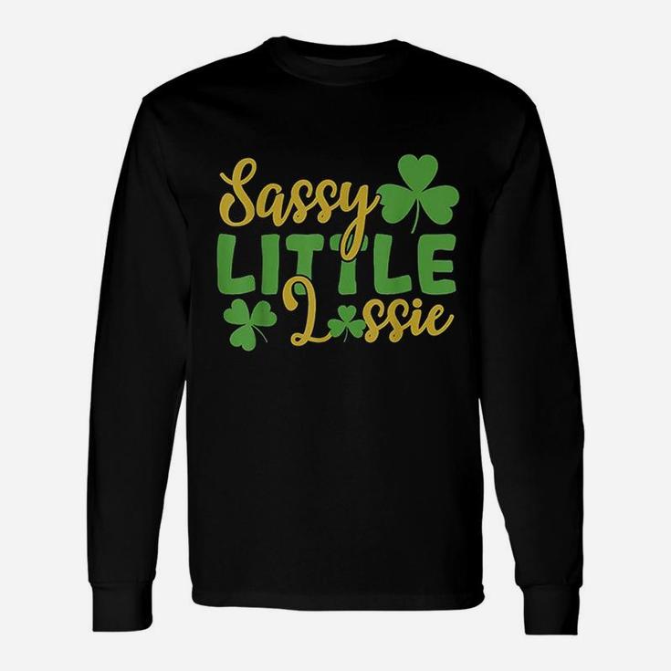 Sassy Little Lassie Shamrock St Patricks Day Long Sleeve T-Shirt