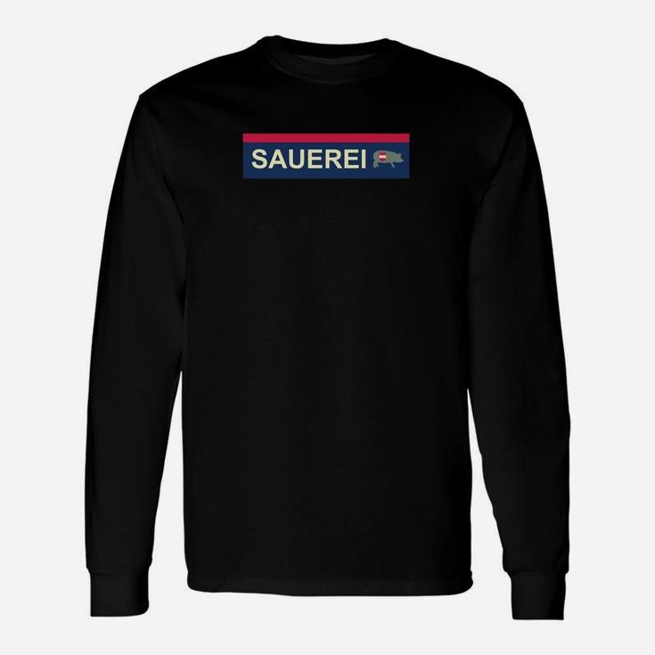 Sauerei Kennzeichen-Design Schwarzes Langarmshirts, Ausgefallenes Oberteil