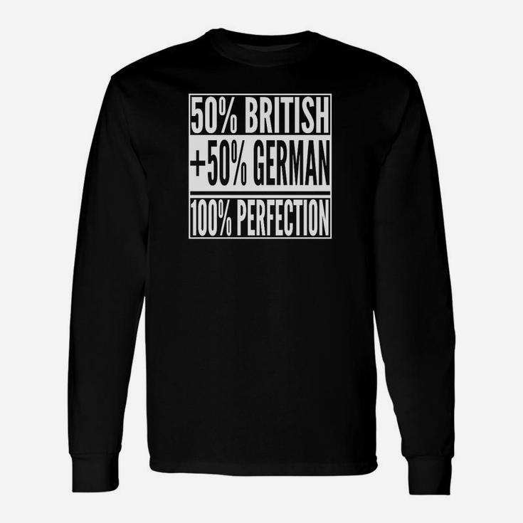 Schwarz Langarmshirts 50% British, 50% Deutsch = 100% Perfekt