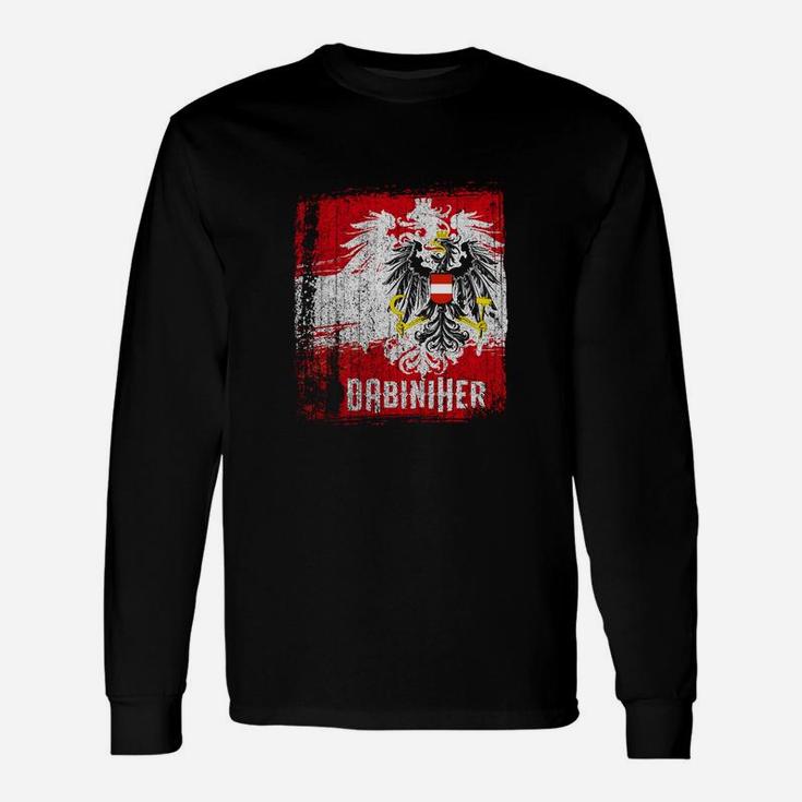 Schwarzes Herren Langarmshirts Adler-Motiv, Originär Schriftzug