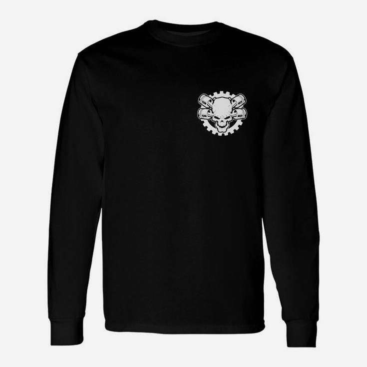 Schwarzes Herren Langarmshirts mit Löwen-Emblem, Modisches Design