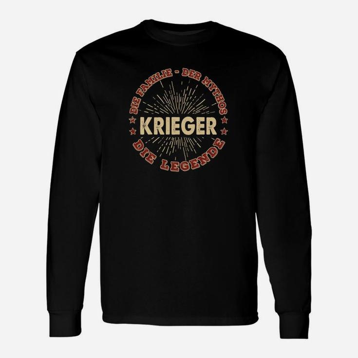 Schwarzes Krieger-Legenden Vintage Langarmshirts, Retro Design Tee