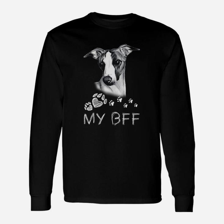 Schwarzes Langarmshirts Hundemotiv My BFF, Lustiges Hunde-Freundschafts-Langarmshirts