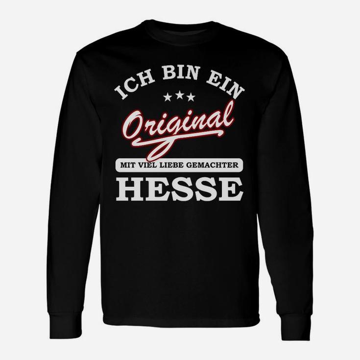 Schwarzes Langarmshirts Ich Bin Ein Original Hesse, Hessisches Motiv