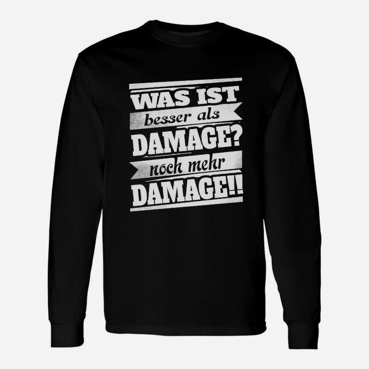 Schwarzes Langarmshirts Mehr DAMAGE Aufdruck, Lustiges Gamer Tee