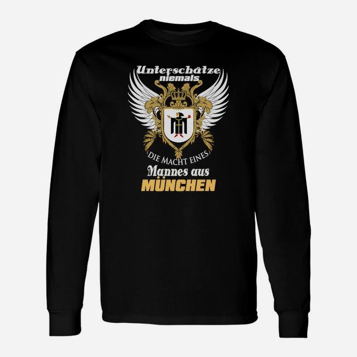 Schwarzes Langarmshirts mit Adler-Motiv, Stolz aus München