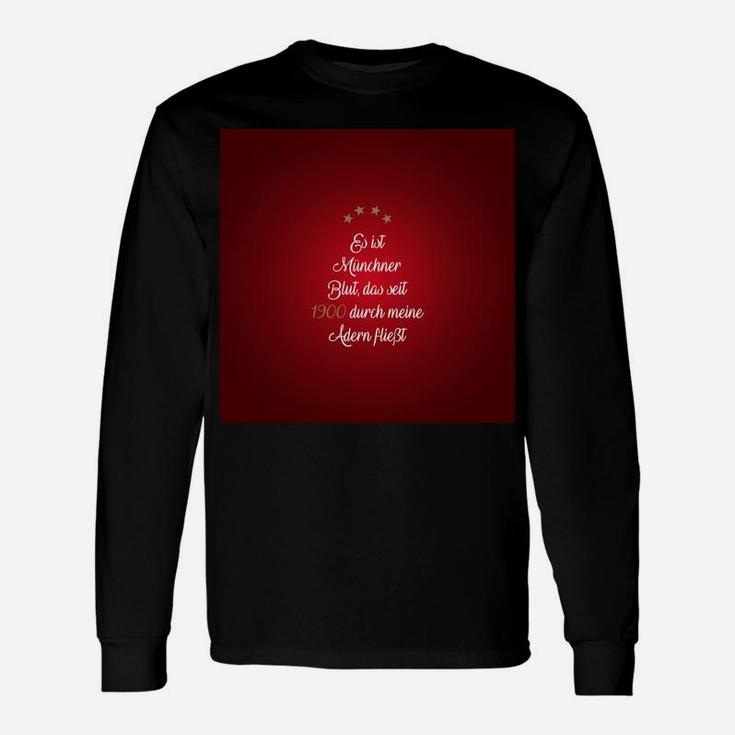 Schwarzes Langarmshirts mit deutschem Liebeszitat, Rotes Design