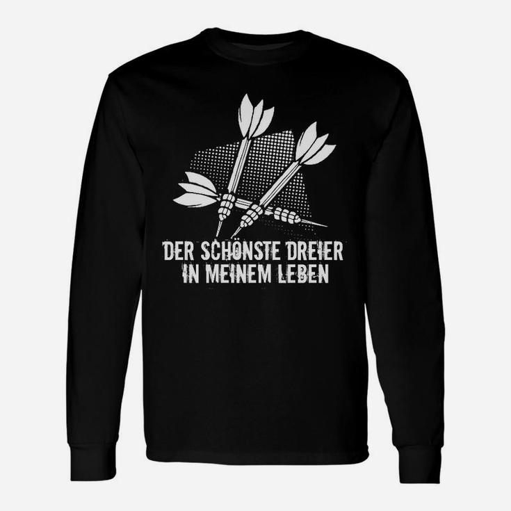 Schwarzes Langarmshirts mit Pfeil-Design, Schönster Dreier im Leben-Aufdruck