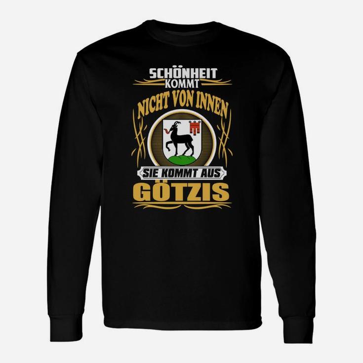 Schwarzes Langarmshirts Schönheit aus Götzis, Lustiges Design