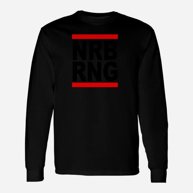 Schwarzes NRB RNG Grafik-Langarmshirts mit rotem Streifen-Design