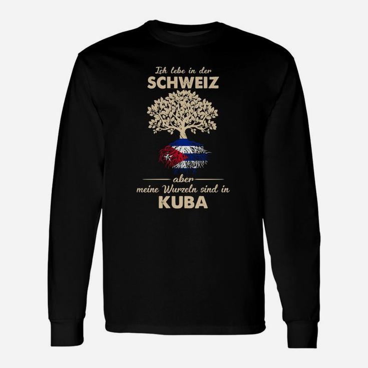 Schweiz-Kuba Wurzeln Langarmshirts, Stolze Kubanische Herkunft