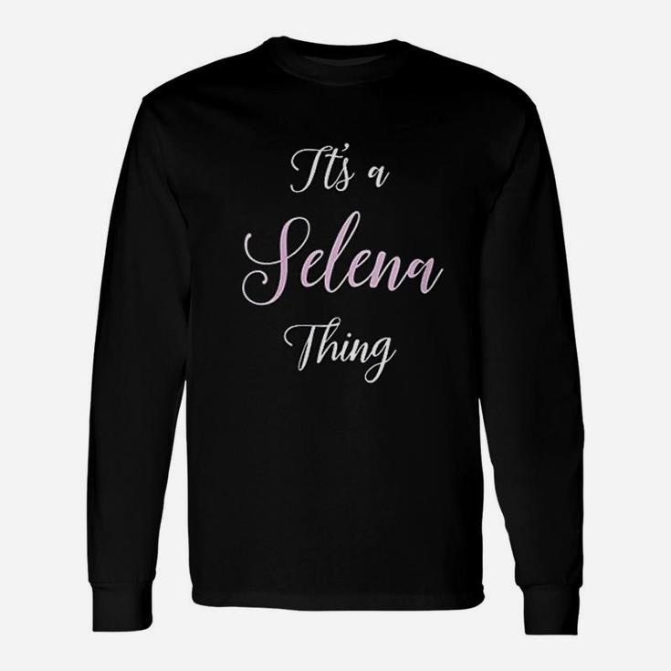 Selena Name Personalized Women Cute Pink Girl Custom Long Sleeve T-Shirt