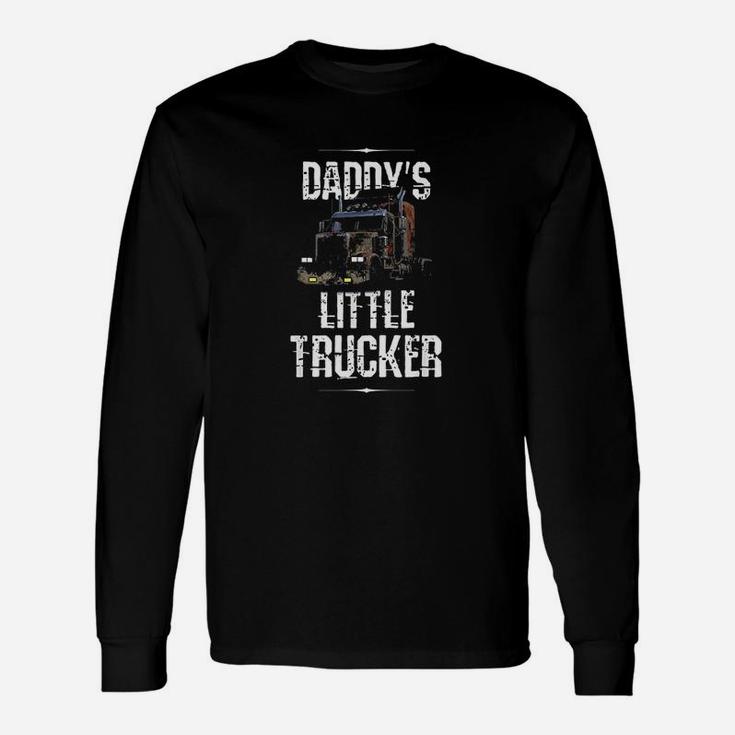 Semi Truck Boys Daddy Little Trucker Long Sleeve T-Shirt