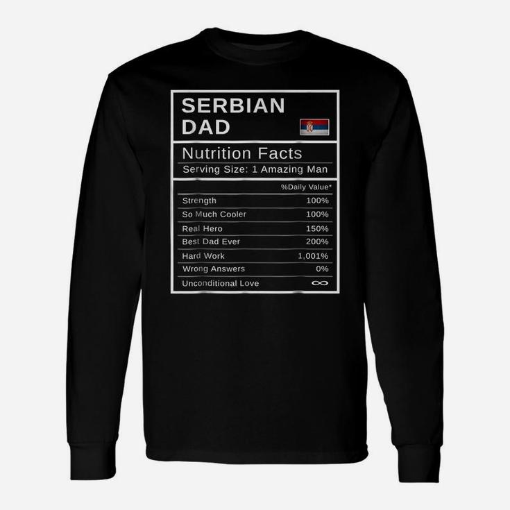 Serbian Dad Nutrition Facts Long Sleeve T-Shirt