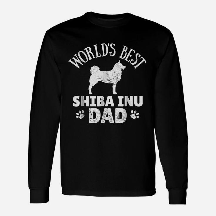 Shiba Inu Dad Dog Walking Long Sleeve T-Shirt