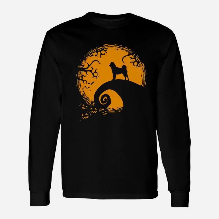Shiba Inu And Moon Halloween Costume Shirt Long Sleeve T-Shirt