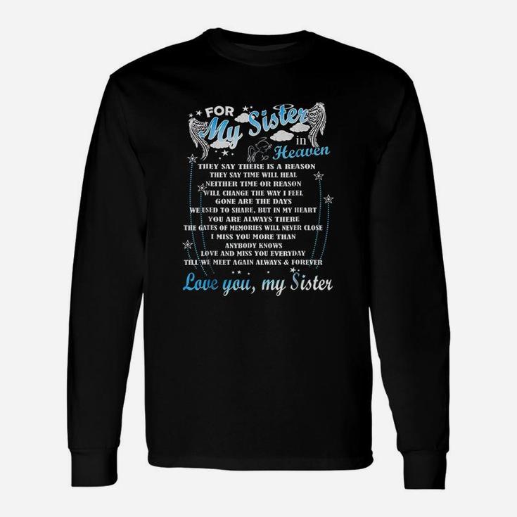 For My Sister In Heaven Memorial Long Sleeve T-Shirt