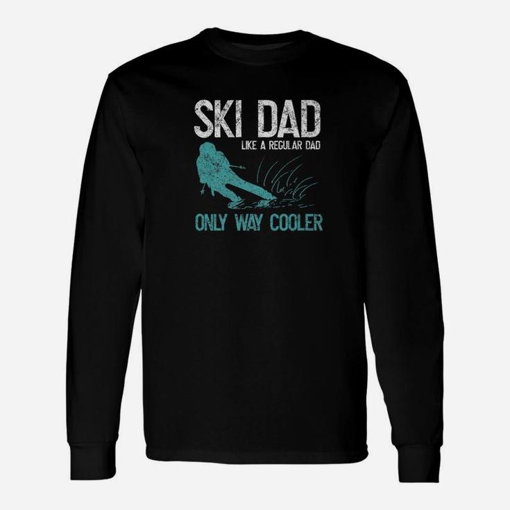 Ski Dad Winter Skiing Snow Sport Daddy Distressed Shirt Long Sleeve T-Shirt