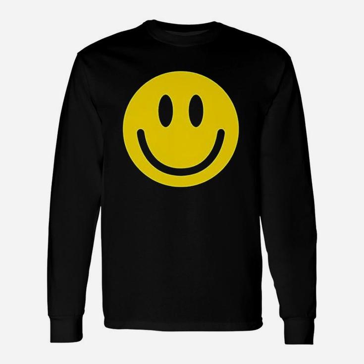 Smile Face Emoticons Graphic Sarcastic Happy Face Humor Long Sleeve T-Shirt