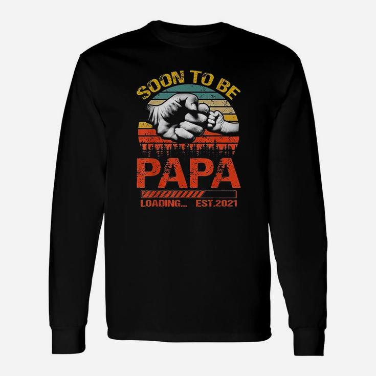 Soon To Be Papa Est 2021 New Papa Vintage Long Sleeve T-Shirt