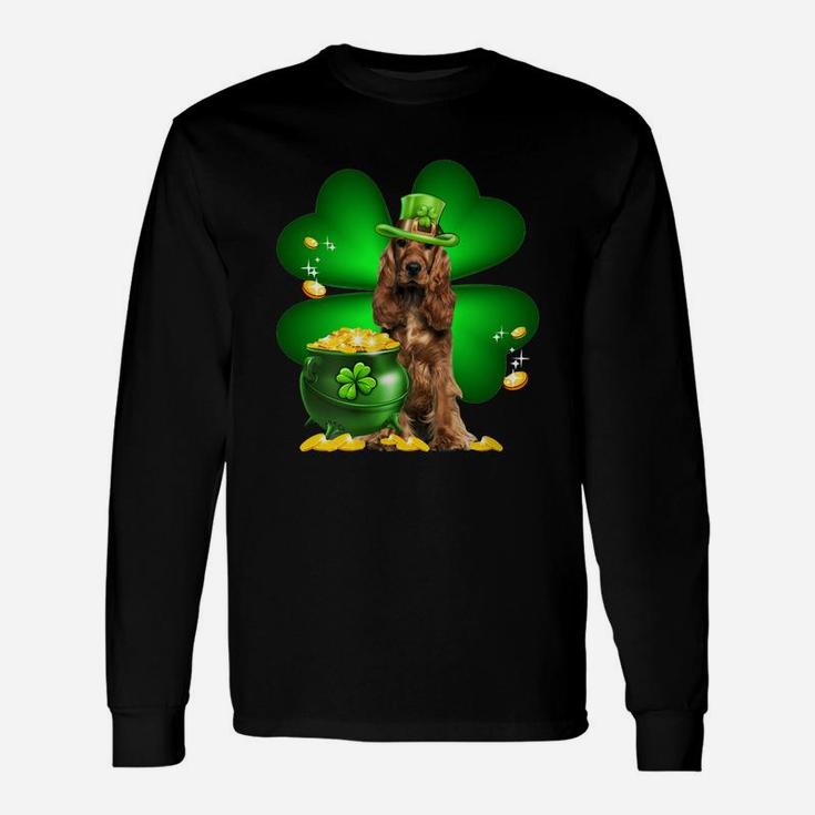 Spaniel Shamrock St Patricks Day Irish Great Dog Lovers Long Sleeve T-Shirt