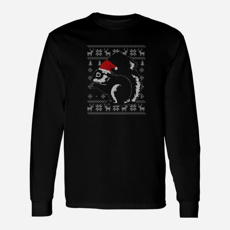 Squirrel Ugly Christmas Sweater Style Squirrel Xmas Long Sleeve T-Shirt