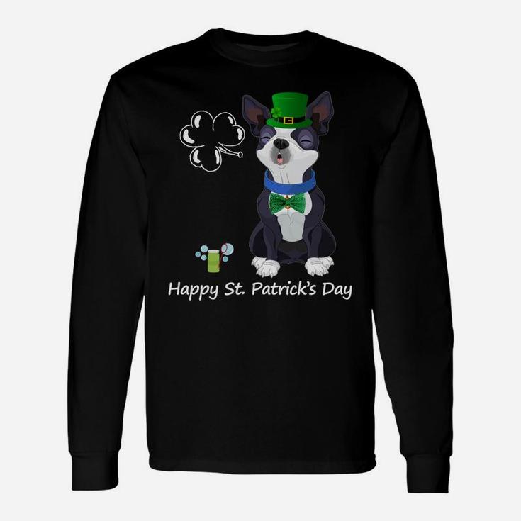 St Patrick Boston Terrier For Dogs Lovers Owner Long Sleeve T-Shirt