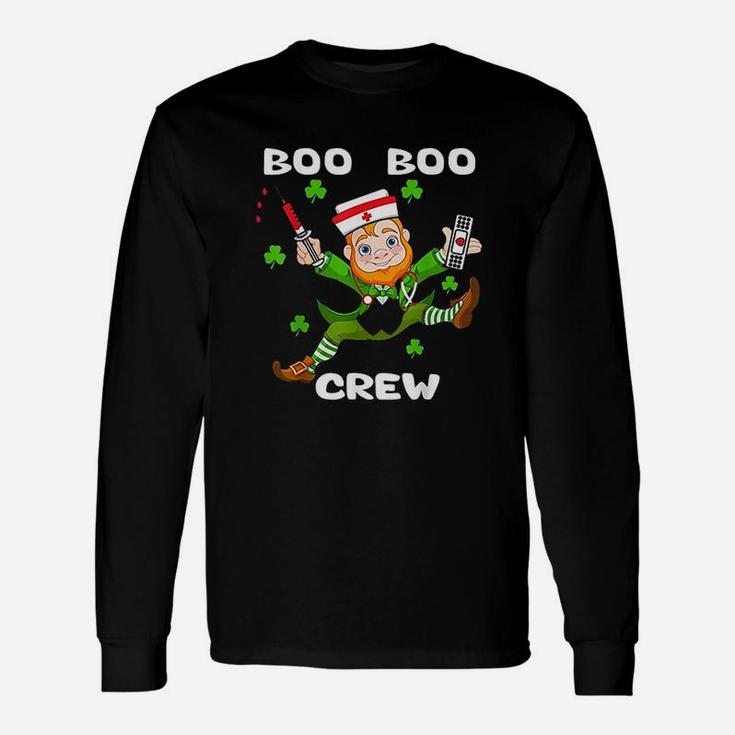 St Patricks Day Boo Boo Crew Nurse Leprechaun Nurse Long Sleeve T-Shirt