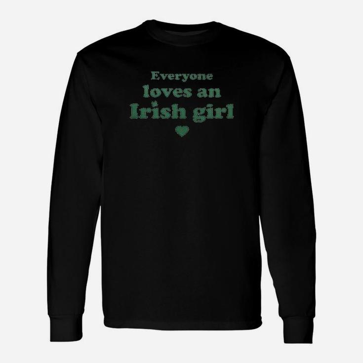 St Patricks Day Everyone Loves An Irish Girl Juniors Long Sleeve T-Shirt