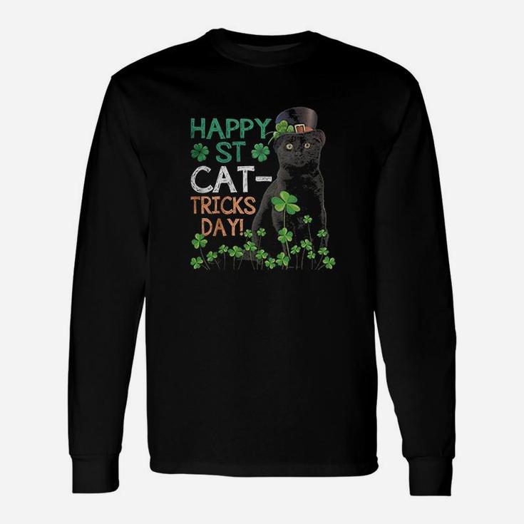 St Patricks Day Happy St Cat Tricks Day Long Sleeve T-Shirt