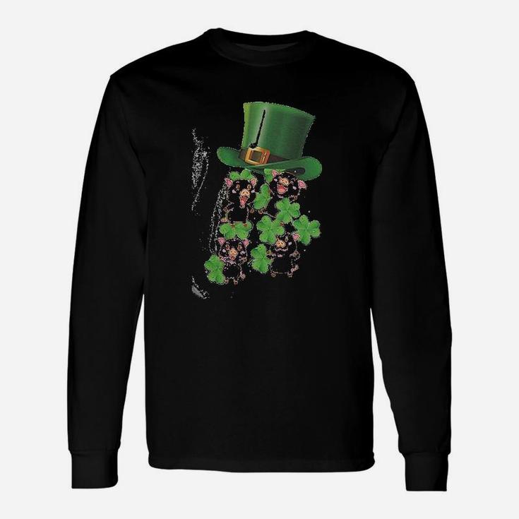 St Patricks Day Happy Pigs For Pig Lovers Long Sleeve T-Shirt