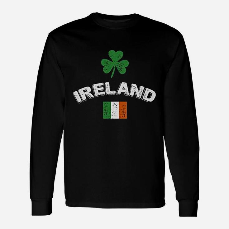 St Patricks Day Lucky Ireland Flag Lucky Leaf Long Sleeve T-Shirt