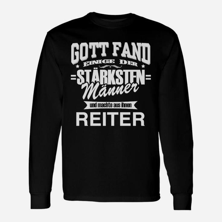 Stärkste Männer zu Reitern Langarmshirts, Herren Spruch Tee – Schwarz