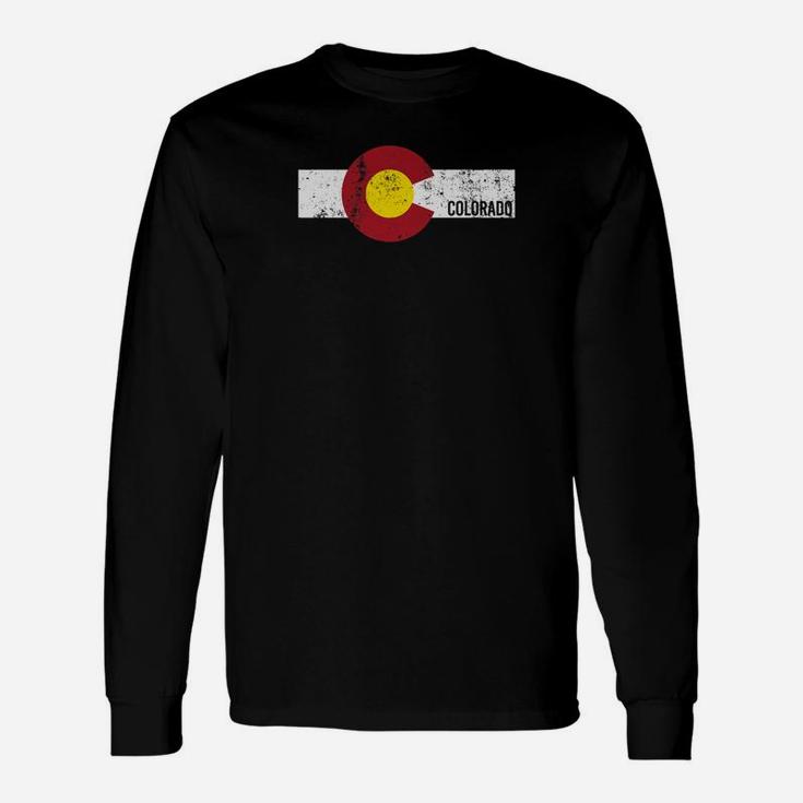State Of Colorado Flag Vintage Retro Ski Fathers Day Premium Long Sleeve T-Shirt