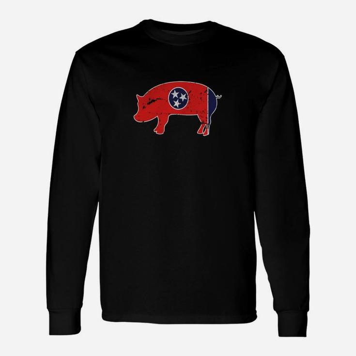 State Of Tennessee Barbecue Shirt Pig Hog Bbq Competition Long Sleeve T-Shirt