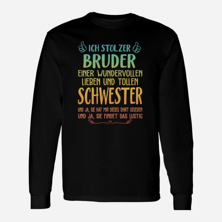 Stolzer Bruder Lustiges Geschwister Langarmshirts, Spaß Langarmshirts für Brüder