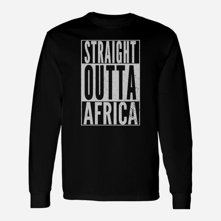 Straight Outta Africa Top Best African Vintage Retro T-shirt Long Sleeve T-Shirt