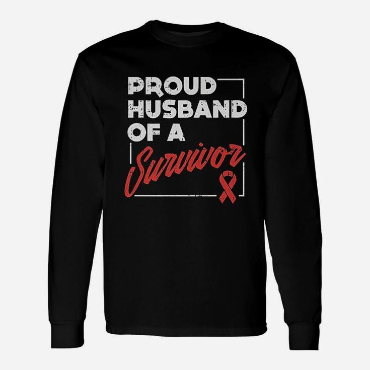 Stroke Awareness Support Aneurysm Proud Husband Survivor Long Sleeve T-Shirt