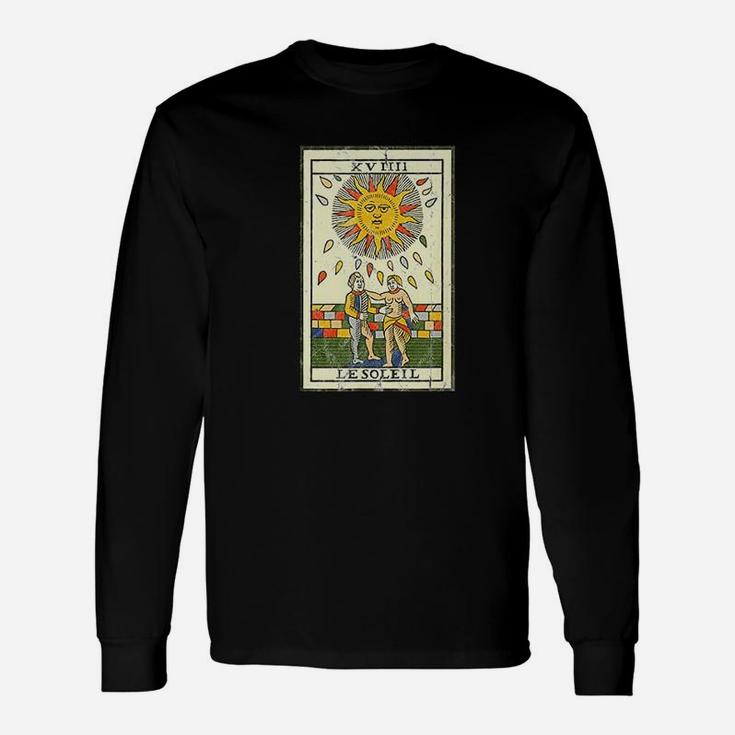 The Sun Le Soleil Tarot Card Vintage Tarot Card Graphic Long Sleeve T-Shirt