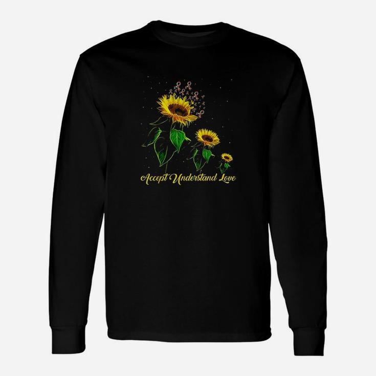 Sunflower Accept Understand Love Autism Awareness Month Long Sleeve T-Shirt