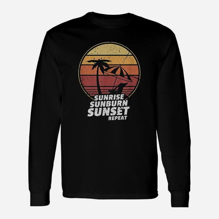 Sunrise Sunburn Sunset Repeat Vintage Vacation Beach Long Sleeve T-Shirt