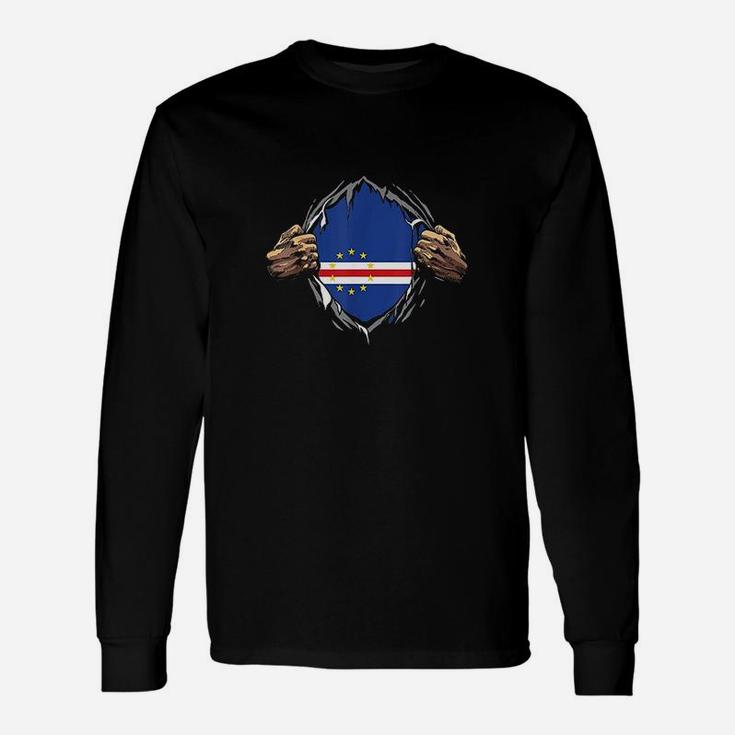 Super Cape Verdean Heritage Patriotic Cape Verde Roots Long Sleeve T-Shirt