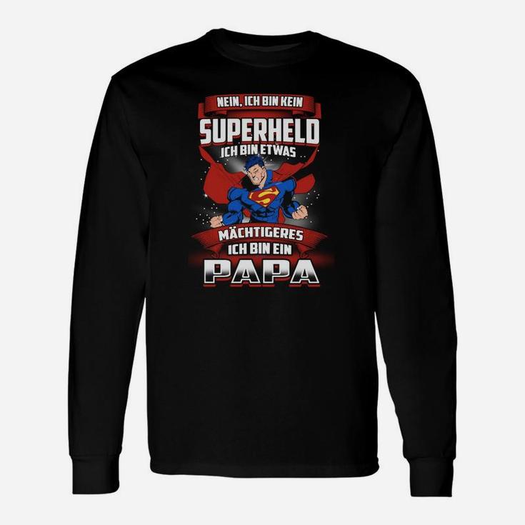 Superheld Papa Langarmshirts, Cooles Langarmshirts für Vatertag